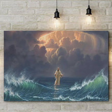 Load image into Gallery viewer, Jesus Christ Walking On Water Custom Canvas With Frame
