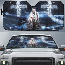 Load image into Gallery viewer, Jesus Saving Hands Car Auto Sunshade
