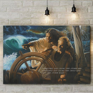 Jesus The Storm Pilot Custom Canvas With Frame