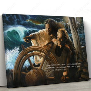 Jesus The Storm Pilot Custom Canvas With Frame