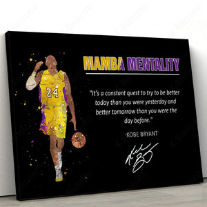 Kobe Mamba Mentality Print Canvas With Frame