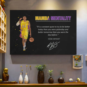 Kobe Mamba Mentality Print Canvas With Frame