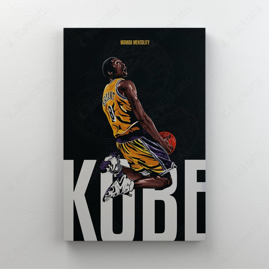 Kobe Playing Basketball Art Print Canvas With Frame