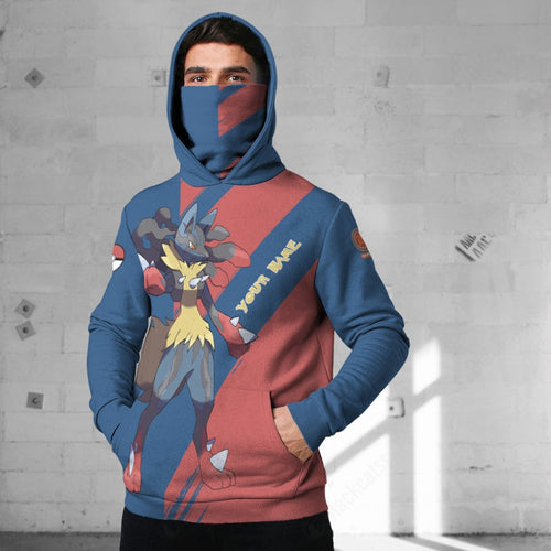 Anime Pkm Lucario Evolve 2 Custom Snood Hoodie / S Bo1703227