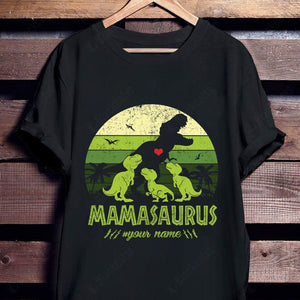 Mamasaurus Custom Name Graphic Apparel