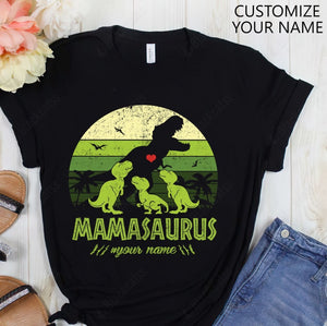 Mamasaurus Custom Name Graphic Apparel