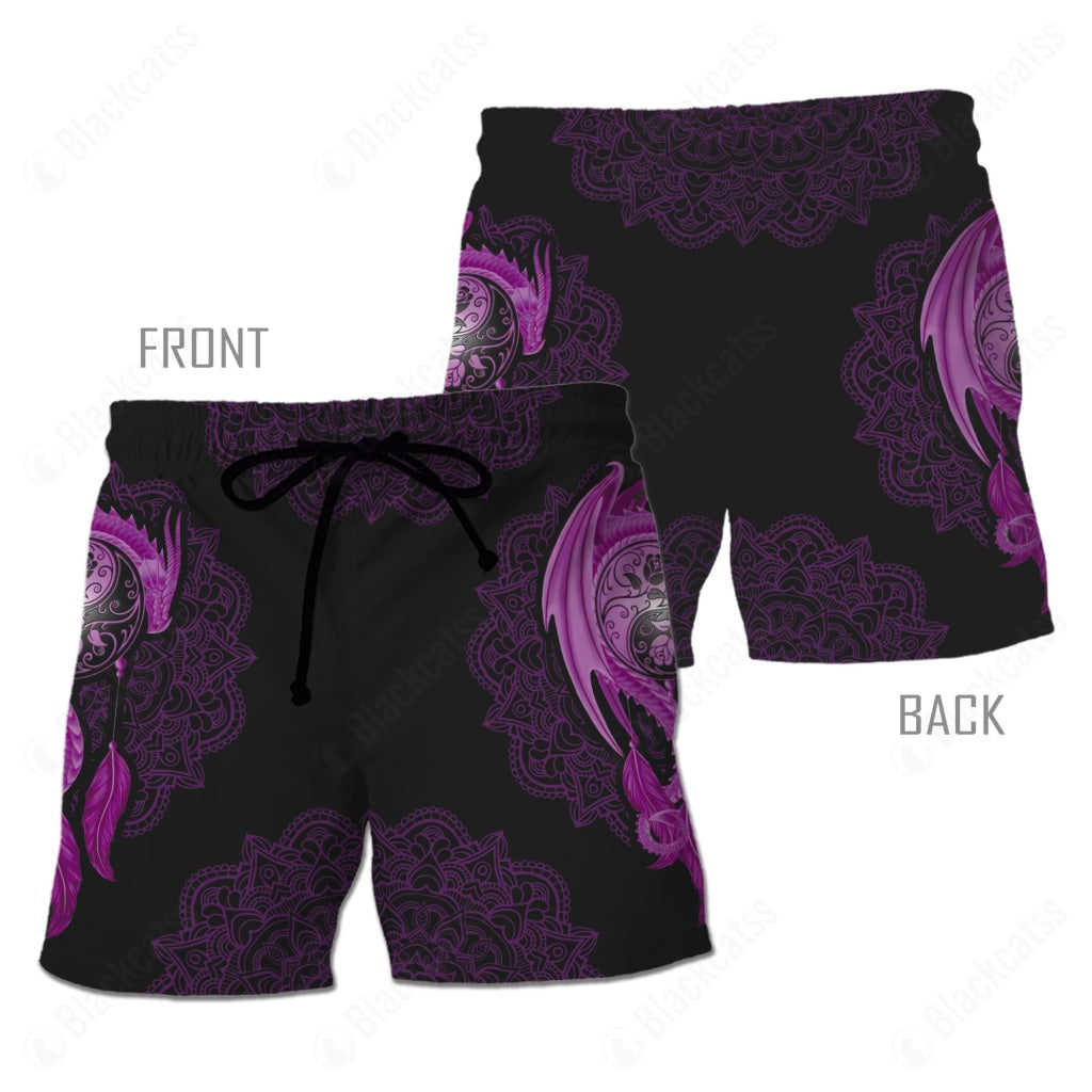 Mandala Purple Dragon Men's Short