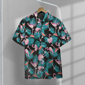 Martini Flamingo Hawaiian Button Shirt