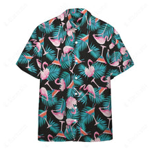 Load image into Gallery viewer, Martini Flamingo Hawaiian Button Shirt
