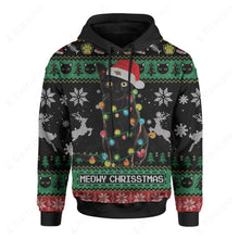 Load image into Gallery viewer, Meowy Cat Ugly Christmas Hoodie
