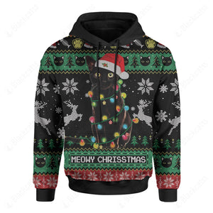 Meowy Cat Ugly Christmas Hoodie