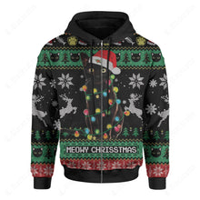 Load image into Gallery viewer, Meowy Cat Ugly Christmas Hoodie
