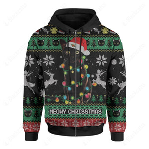 Meowy Cat Ugly Christmas Hoodie