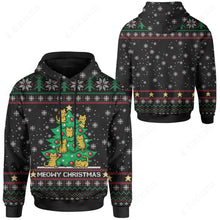 Load image into Gallery viewer, Meowy Ugly Christmas Custom Hoodie
