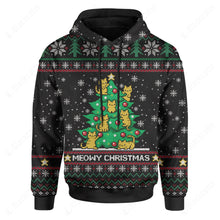 Load image into Gallery viewer, Meowy Ugly Christmas Custom Hoodie
