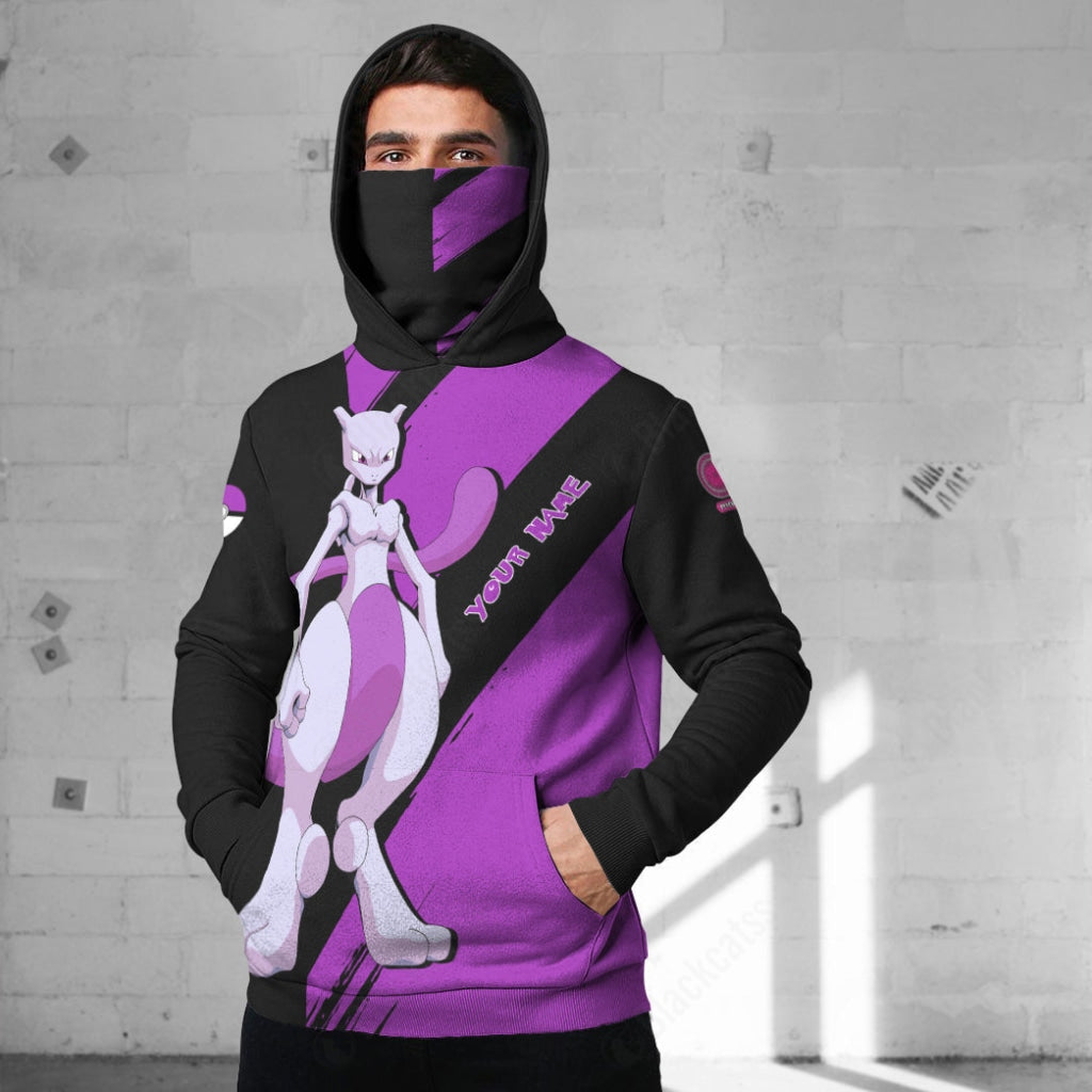 Anime Pkm Mewtwo Evolve 2 Custom Snood Hoodie / S Bo1703223