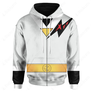 Mighty Morphin Alien Rangers White Aquitar Ranger Custom Hoodie