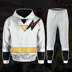 Mighty Morphin Alien Rangers White Aquitar Ranger Custom Sweatpants