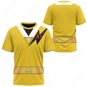 Mighty Morphin Alien Rangers Yellow Aquitar Ranger Custom T-Shirt