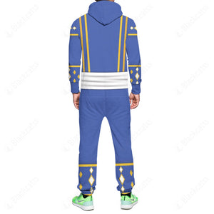 Mighty Morphin Ninjetti Blue Wolf Ranger Custom Hooded Jumpsuit