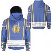 Load image into Gallery viewer, Mighty Morphin Ninjetti Blue Wolf Ranger Custom Snood Hoodie
