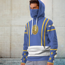 Load image into Gallery viewer, Mighty Morphin Ninjetti Blue Wolf Ranger Custom Snood Hoodie
