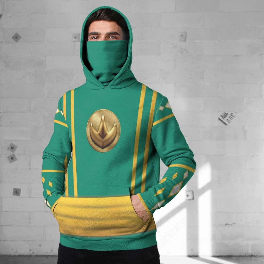 Mighty Morphin Ninjetti Green Tommy Ranger Custom Snood Hoodie