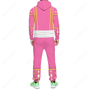 Mighty Morphin Ninjetti Pink Crane Ranger Custom Hooded Jumpsuit