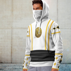 Mighty Morphin Ninjetti White Falcon Ranger Custom Snood Hoodie