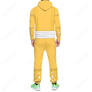 Mighty Morphin Ninjetti Yellow Bear Ranger Custom Hooded Jumpsuit