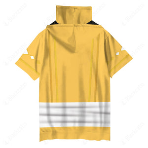 Mighty Morphin Ninjetti Yellow Bear Ranger Custom Hooded Tshirt