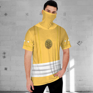 Mighty Morphin Ninjetti Yellow Bear Ranger Custom Hooded Tshirt