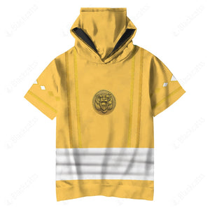 Mighty Morphin Ninjetti Yellow Bear Ranger Custom Hooded Tshirt