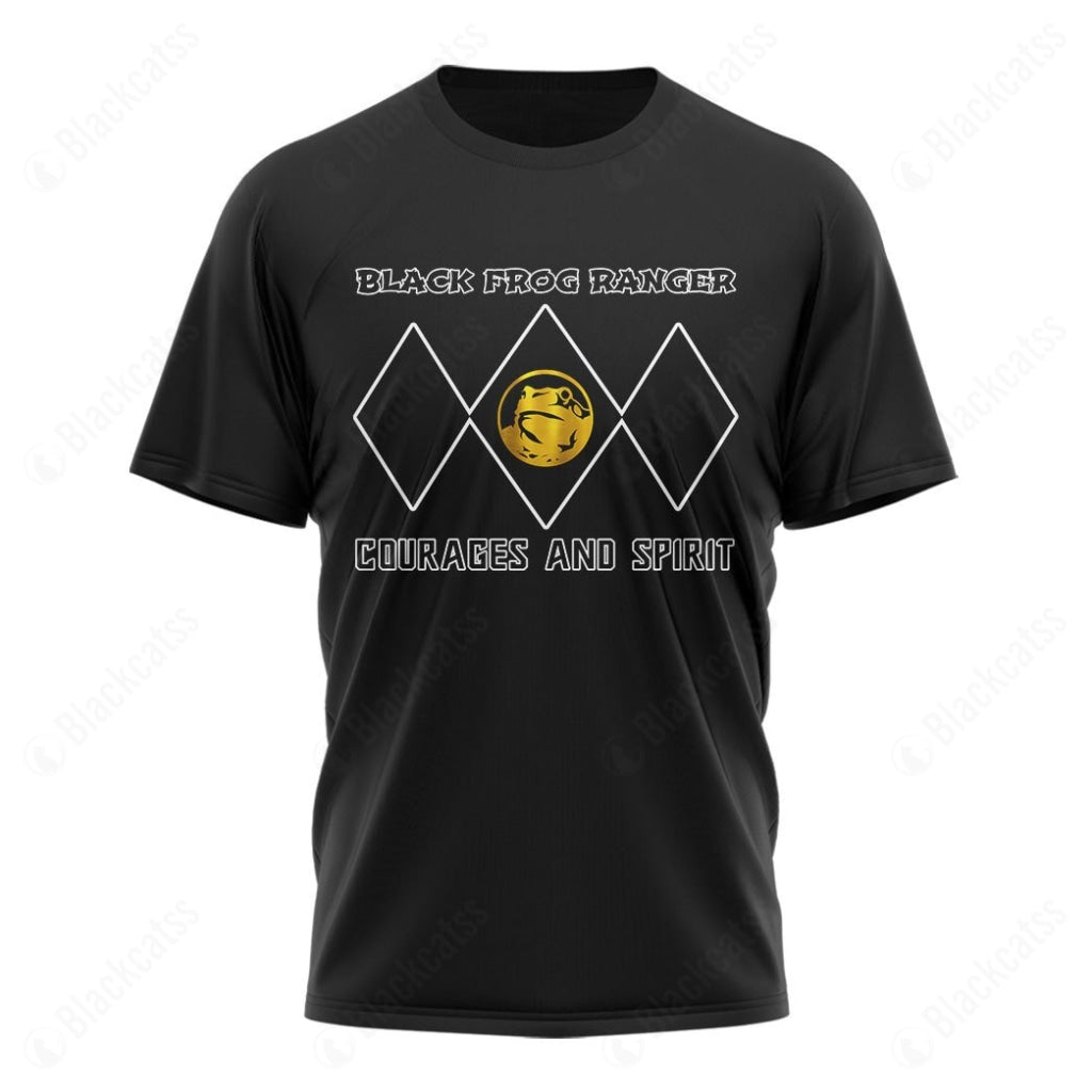 Mighty Morphin Power Ranger Ninja Rangers Black Frog Custom Graphic Apparel