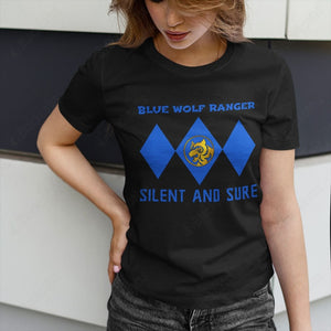 Mighty Morphin Power Ranger Ninja Rangers Blue Wolf Custom Graphic Apparel