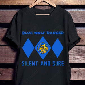 Mighty Morphin Power Ranger Ninja Rangers Blue Wolf Custom Graphic Apparel