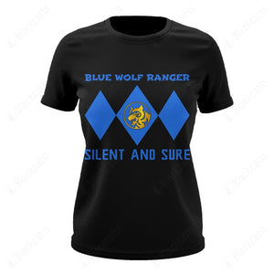 Mighty Morphin Power Ranger Ninja Rangers Blue Wolf Custom Graphic Apparel