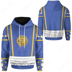 Mighty Morphin Power Ranger Ninja Rangers Blue Wolf Custom Hoodie