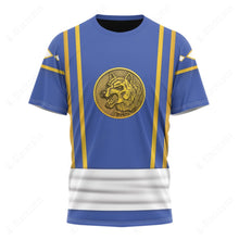 Load image into Gallery viewer, Mighty Morphin Power Ranger Ninja Rangers Blue Wolf Custom T-Shirt
