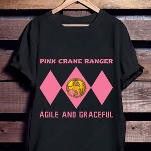 Mighty Morphin Power Ranger Ninja Rangers Pink Crane Custom Graphic Apparel