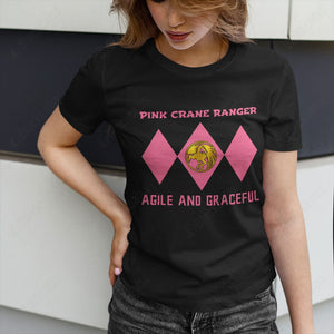 Mighty Morphin Power Ranger Ninja Rangers Pink Crane Custom Graphic Apparel