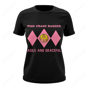 Mighty Morphin Power Ranger Ninja Rangers Pink Crane Custom Graphic Apparel