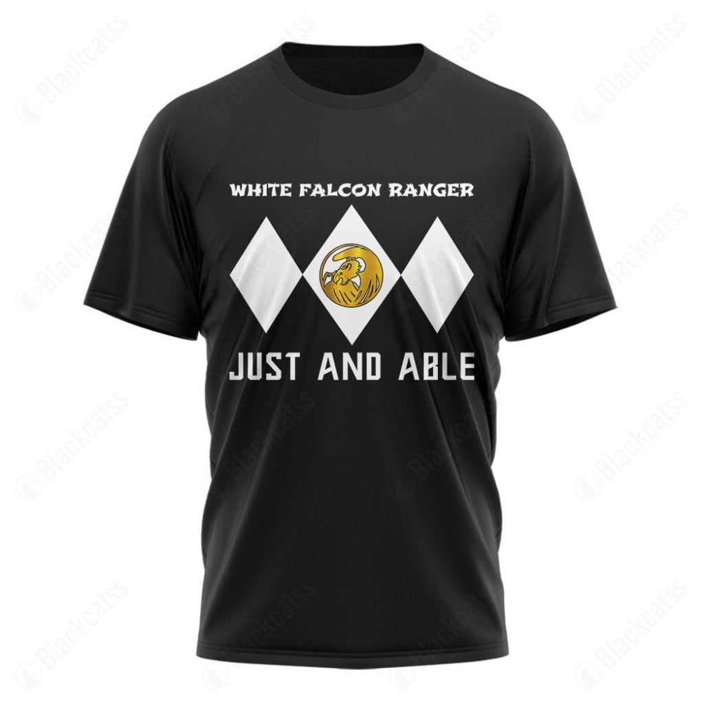 Mighty Morphin Power Ranger Ninja Rangers White Falcon Custom Graphic Apparel