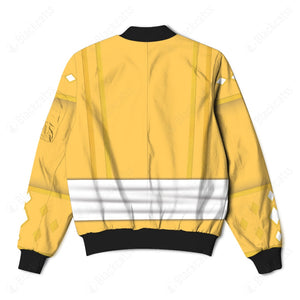 Mighty Morphin Power Ranger Ninja Rangers Yellow Bear Custom Bomber Jacket