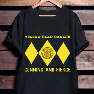 Mighty Morphin Power Ranger Ninja Rangers Yellow Bear Custom Graphic Apparel