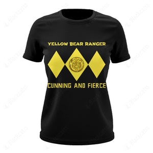 Mighty Morphin Power Ranger Ninja Rangers Yellow Bear Custom Graphic Apparel