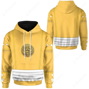 Mighty Morphin Power Ranger Ninja Rangers Yellow Bear Custom Hoodie