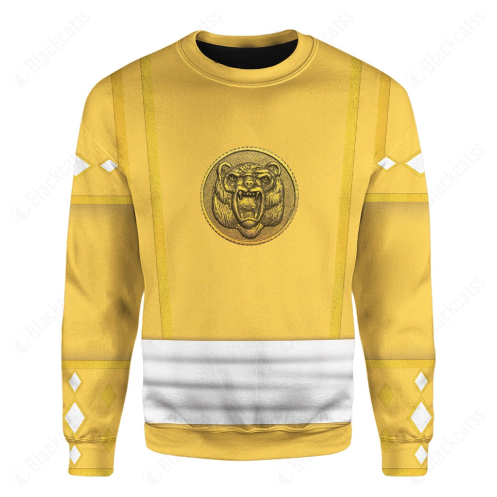 Mighty Morphin Power Ranger Ninja Rangers Yellow Bear Custom Sweatshirt