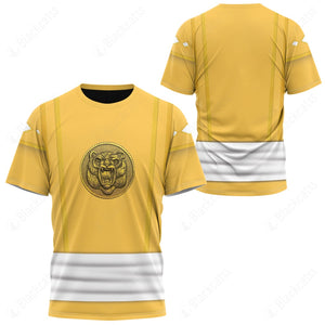 Mighty Morphin Power Ranger Ninja Rangers Yellow Bear Custom T-Shirt