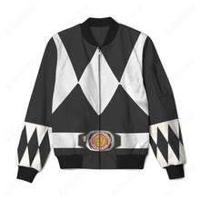 Load image into Gallery viewer, Mighty Morphin Power Rangers Black Ranger Custom Bomber Jacket
